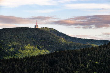 The highest mountain of the Moravian-Silesian Beskids - Lysá Hora. - obrazy, fototapety, plakaty