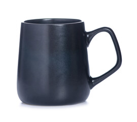 Black cup mug on white background isolation