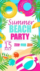 flyer for the summer dinner pary - obrazy, fototapety, plakaty