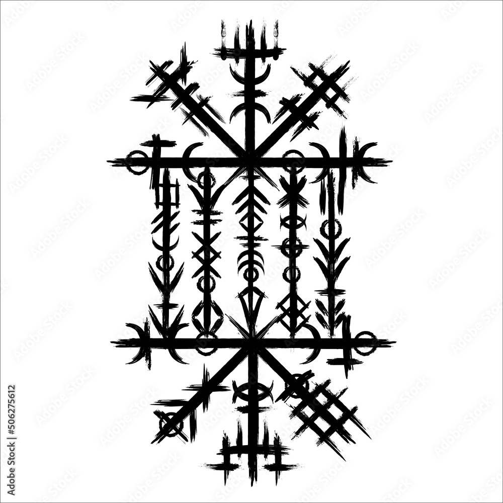 Wall mural norse people old symbol brush