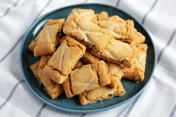 Homemade Organic Apple Pie Cookies on a Plate, side view.