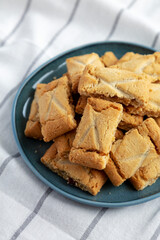 Homemade Organic Apple Pie Cookies on a Plate, low angle view.