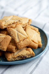 Homemade Organic Apple Pie Cookies on a Plate, side view. Close-up.