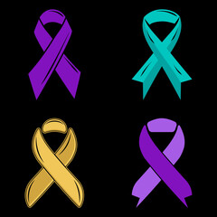 Alzheimer's icon ribbon vector design