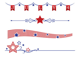 A set of fourth of July and American themed dividers
