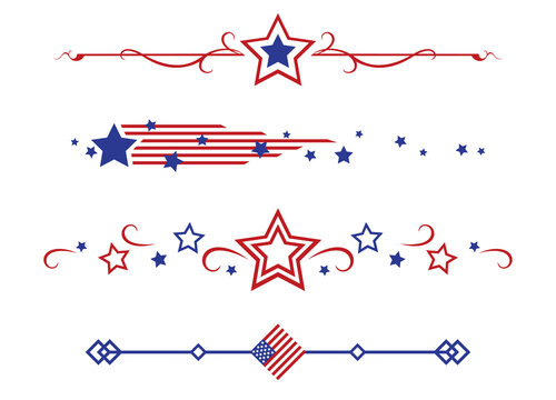 A set of fourth of July and American themed dividers
