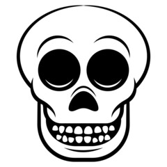 Cartoon illustration of Smiling Skull, best for sticker, icon, logo, and symbol with danger warning themes