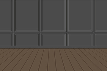 classic interior background wooden floor and wall decor vector illustration empty room