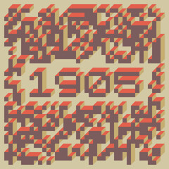 1905 Implementation of Edward Zajec “Il Cubo” from 1971. Essentially a Truchet tile set of 8 tiles and rules for placement art illustration