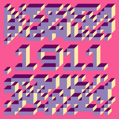 Fototapeta premium 1911 Implementation of Edward Zajec “Il Cubo” from 1971. Essentially a Truchet tile set of 8 tiles and rules for placement art illustration