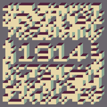 1914 Implementation of Edward Zajec &ldquo;Il Cubo&rdquo; from 1971. Essentially a Truchet tile set of 8 tiles and rules for placement art illustration