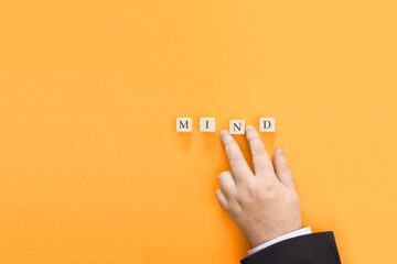 Inscription Mind made from cubes