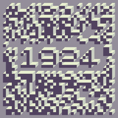 1924 Implementation of Edward Zajec “Il Cubo” from 1971. Essentially a Truchet tile set of 8 tiles and rules for placement art illustration