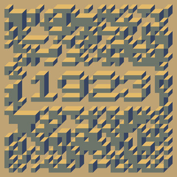 1923 Implementation of Edward Zajec &ldquo;Il Cubo&rdquo; from 1971. Essentially a Truchet tile set of 8 tiles and rules for placement art illustration