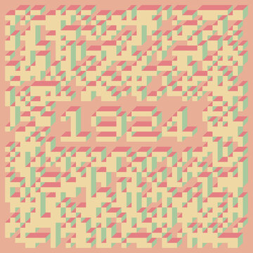 1924 Implementation of Edward Zajec &ldquo;Il Cubo&rdquo; from 1971. Essentially a Truchet tile set of 8 tiles and rules for placement art illustration