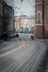 Krzywe szyny tramwajowe tramwaj © robertpstryka