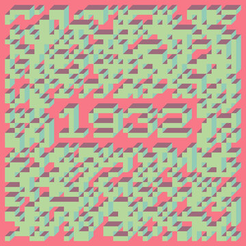 1932 Implementation of Edward Zajec &ldquo;Il Cubo&rdquo; from 1971. Essentially a Truchet tile set of 8 tiles and rules for placement art illustration