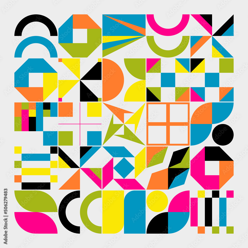 Poster colorful geometric art graphics vector pattern design background