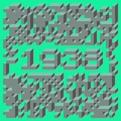 1938 Implementation of Edward Zajec &ldquo;Il Cubo&rdquo; from 1971. Essentially a Truchet tile set of 8 tiles and rules for placement art illustration