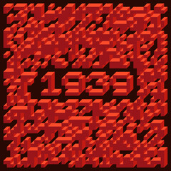 Fototapeta premium 1939 Implementation of Edward Zajec “Il Cubo” from 1971. Essentially a Truchet tile set of 8 tiles and rules for placement art illustration