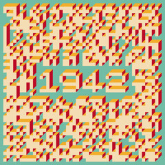 1942 Implementation of Edward Zajec “Il Cubo” from 1971. Essentially a Truchet tile set of 8 tiles and rules for placement art illustration