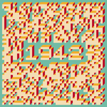 1942 Implementation of Edward Zajec &ldquo;Il Cubo&rdquo; from 1971. Essentially a Truchet tile set of 8 tiles and rules for placement art illustration