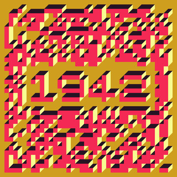 1942 Implementation of Edward Zajec &ldquo;Il Cubo&rdquo; from 1971. Essentially a Truchet tile set of 8 tiles and rules for placement art illustration