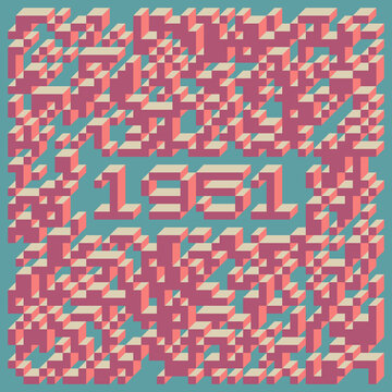 1951 Implementation of Edward Zajec &ldquo;Il Cubo&rdquo; from 1971. Essentially a Truchet tile set of 8 tiles and rules for placement art illustration