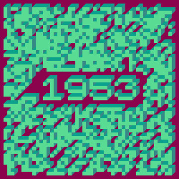 1953 Implementation of Edward Zajec &ldquo;Il Cubo&rdquo; from 1971. Essentially a Truchet tile set of 8 tiles and rules for placement art illustration