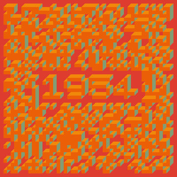 1954 Implementation of Edward Zajec &ldquo;Il Cubo&rdquo; from 1971. Essentially a Truchet tile set of 8 tiles and rules for placement art illustration