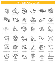 Veterinarian icons set. Outline set of veterinarian vector icons