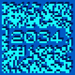 2034 Implementation of Edward Zajec “Il Cubo” from 1971. Essentially a Truchet tile set of 8 tiles and rules for placement art illustration