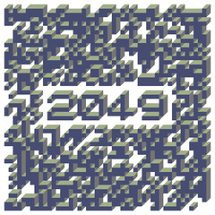 Fototapeta premium 2049 Implementation of Edward Zajec “Il Cubo” from 1971. Essentially a Truchet tile set of 8 tiles and rules for placement art illustration