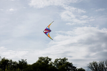 Fototapeta na wymiar colorful kite flying in the wind.