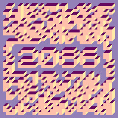 2086 Implementation of Edward Zajec &ldquo;Il Cubo&rdquo; from 1971. Essentially a Truchet tile set of 8 tiles and rules for placement art illustration