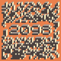 Obraz premium 2098 Implementation of Edward Zajec “Il Cubo” from 1971. Essentially a Truchet tile set of 8 tiles and rules for placement art illustration