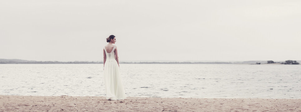 Beautiful Bride In Wedding Dress