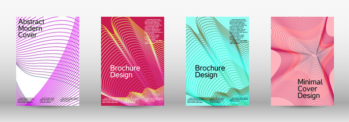 Artistic covers design. A set of modern abstract covers. Modern design template. Future futuristic template with abstract current forms for banner design, poster, booklet, report, magazine.