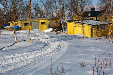  Lago ghiacciato di Tornetr&auml;sk ad Abisko nella Lapponia Svedese. Freddo, gelo, neve e aurora boreale