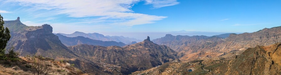 Panoramic view of Roque Bentayga in Gran Canaria