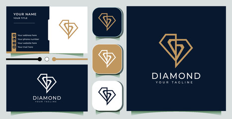 Elegant diamond logo Luxury Vector Set Bundle 	