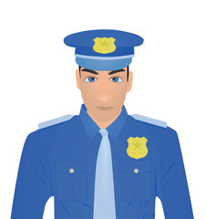Policeman. front view. vector illustration