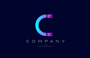 C pink and blue alphabet letter logo icon design. Creative template suitable for a company or business