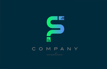 F green alphabet letter logo icon design. Creative template for a company or business