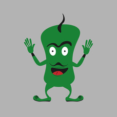 Happy Halloween Monster icon. Cute kawaii cartoon scary funny baby character. Eyes, tongue, tooth fang, hands up. Flat design. Vector cartoon illustration