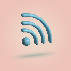 3d WiFi icon, wireless icon symbol. Vector