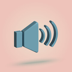 3d sound icon symbol. Vector