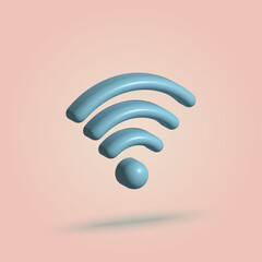 3d WiFi icon, wireless icon symbol. Vector
