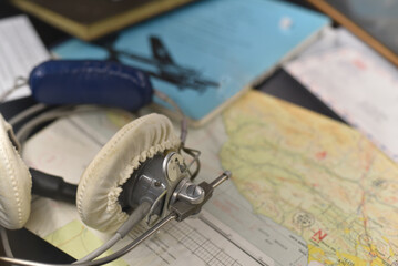 Headset from the 2nd world war era from early days of aviation