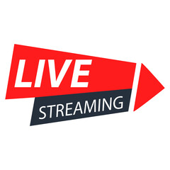 Live streaming icon.Button for broadcasting.Isolated on white background. Vector flat illustration.